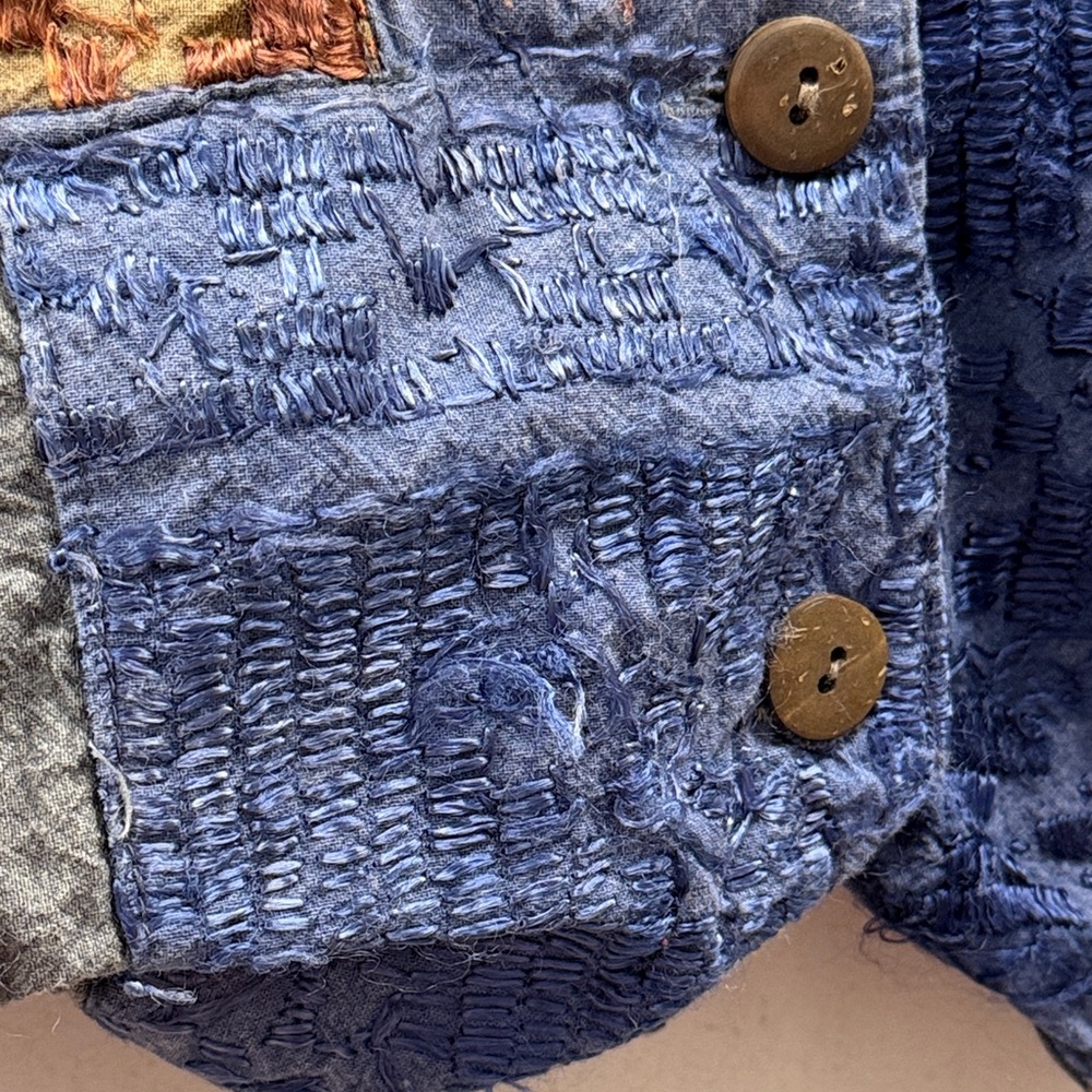 Vintage Sacred Threads Patchwork Boho Vest OSFM Made in India Cotton Textured - Picture 8 of 16